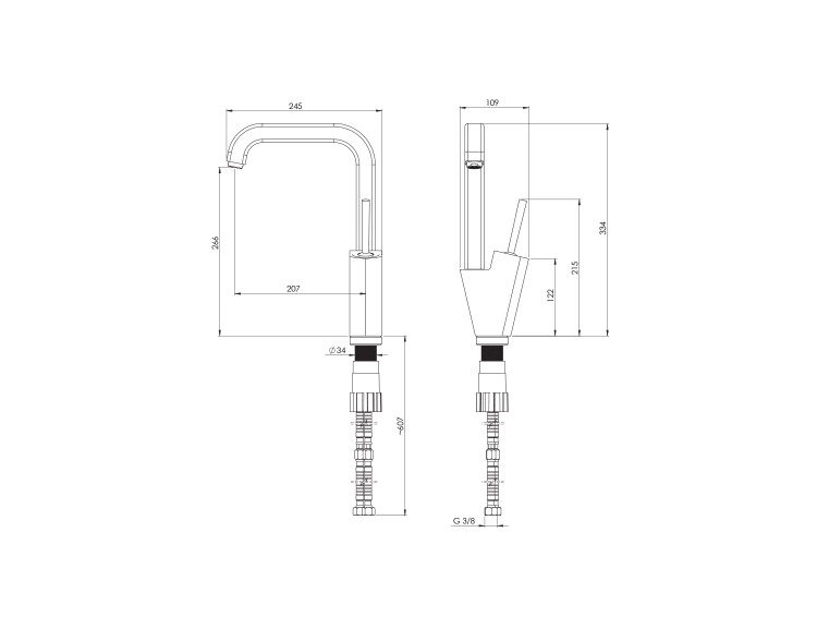 مشخصات فنی شیر ظرفشویی تیفانی