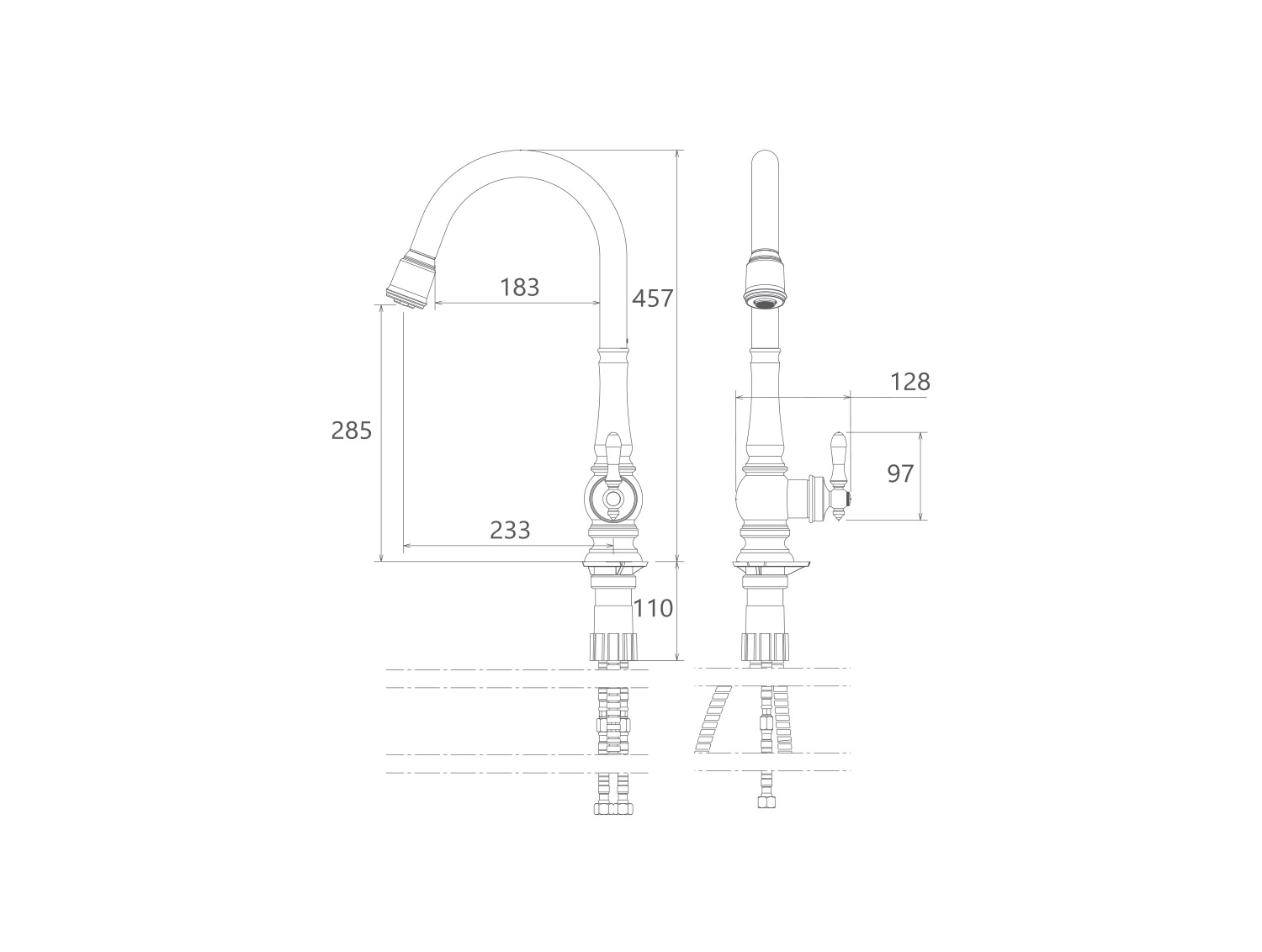 مشخصات فنی شیر ظرفشویی بیزانس
