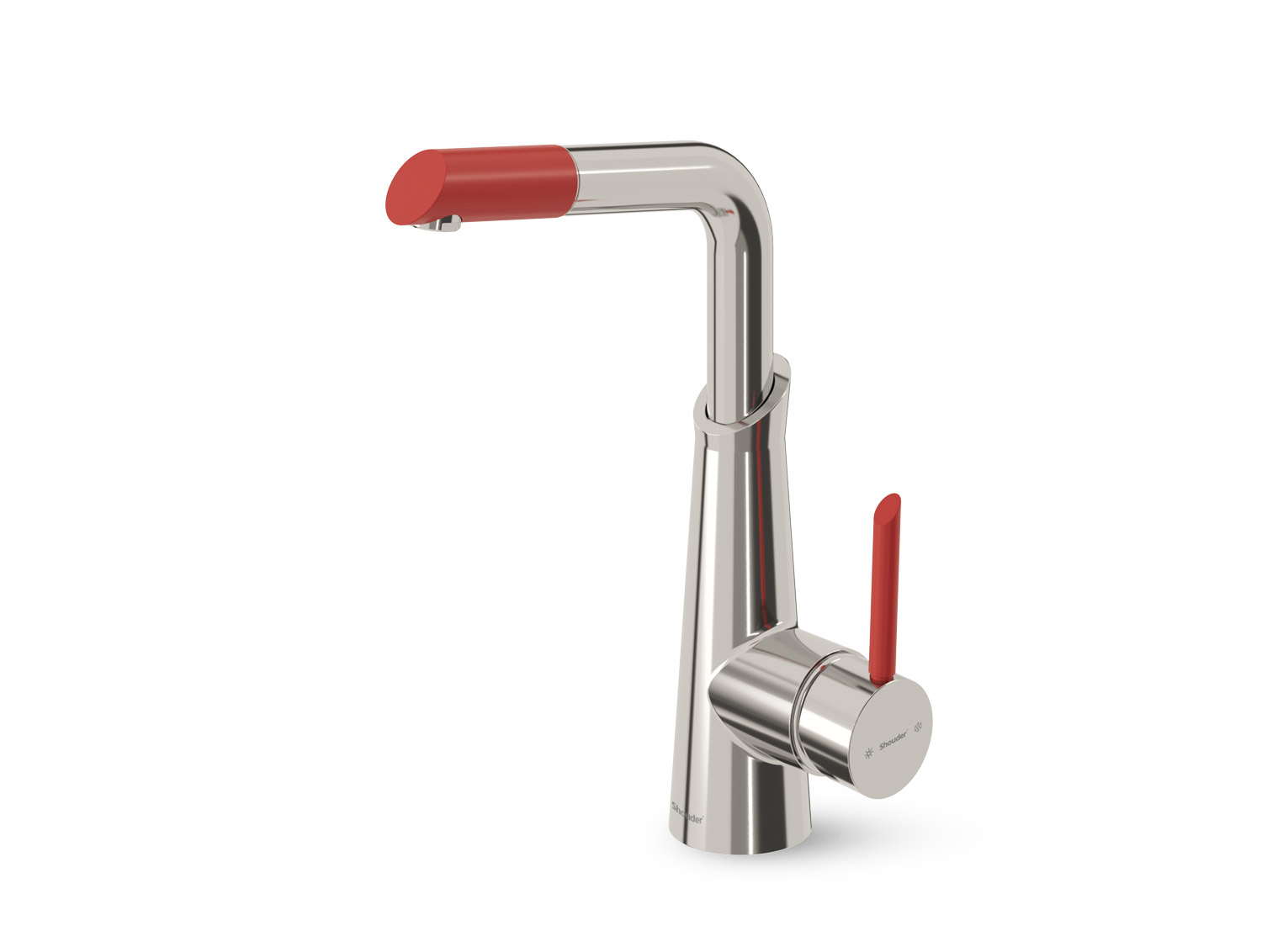 شیر ظرفشویی شاوری آکسل کروم قرمز