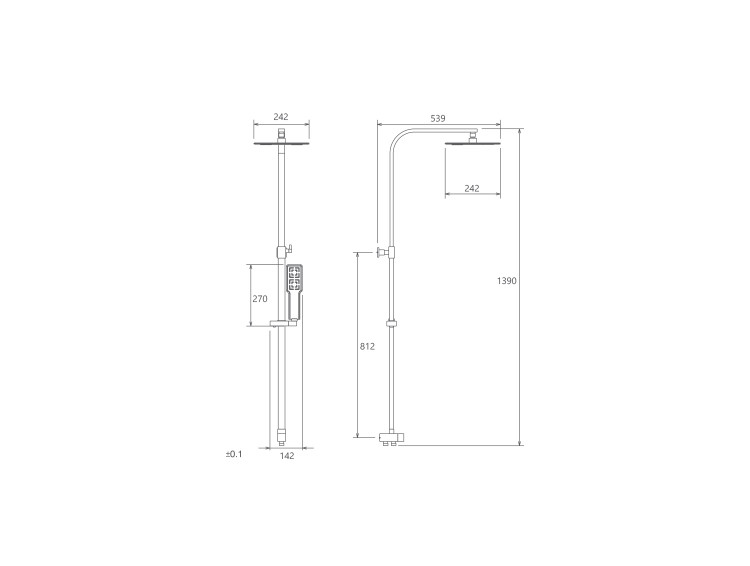 مشخصات فنی علم دوش بارانیا